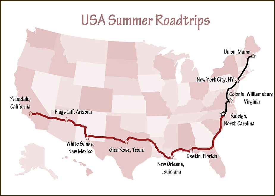 Map USA Roadtrips